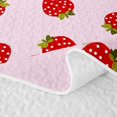 thumbnail image 5 of Erosebridal Cute Strawberry Quilt King,Red Berry Fruit King Coverlet Set For Girls,3-Piece, 5 of 7