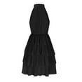 thumbnail image 4 of Drses Sleeveless Dress for Women Summer Women Fashion Summer Sleeveless Round Neck Solid Color Flounce Dress Sundress for Women 2024, 4 of 5