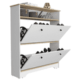 thumbnail image 5 of Calgary Shoe Rack, Superior Top, One Open Shelf, Two Extendable Shelves Light Oak / White, 5 of 7