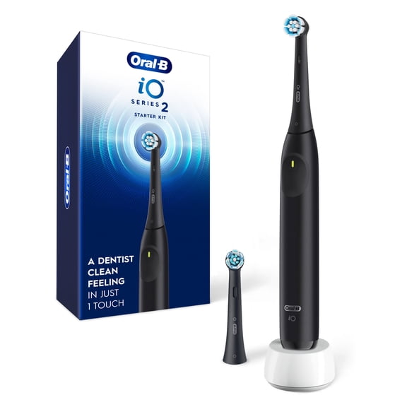 Oral-B Toothbrush, iO Series 2 Electric Toothbrush Starter Kit, Night Black