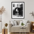 thumbnail image 4 of Historic Framed Print, [Mrs. Herbert Hoover, full-length portrait, standing, facing left; with German shepherd dog, under arch of hedge outside the White House], 17-7/8" x 21-7/8", 4 of 9