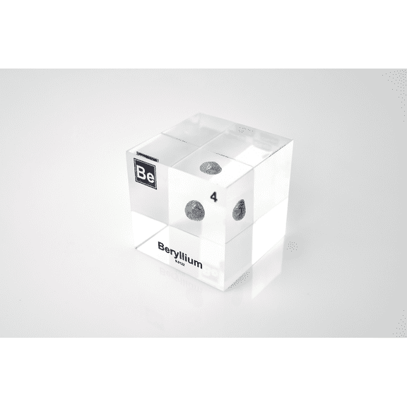 Engineered Labs Educational Beryllium Element Cube Display Clear Acrylic USA
