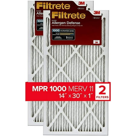 3M 2-Pack Filtrete 1000 Micro Allergen Defense Air Filter  14x30X1 Inches