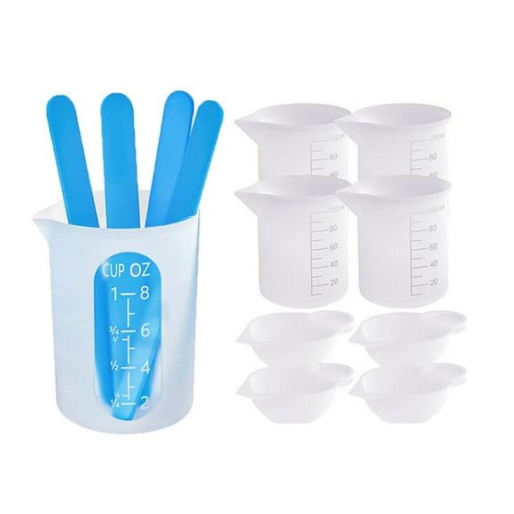 Resin Silicone Measuring Cup DIY Craft Casting Jewellery Making Mixing Cups with Stick Tool for Professional Craftsman 13 Pieces/Set