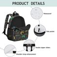 thumbnail image 4 of Game Controller Black Pattern Backpack for School, Cute School Bag with Adjustable Shoulder Straps and Padded Back, 15"x11.42"x5.5", 4 of 5
