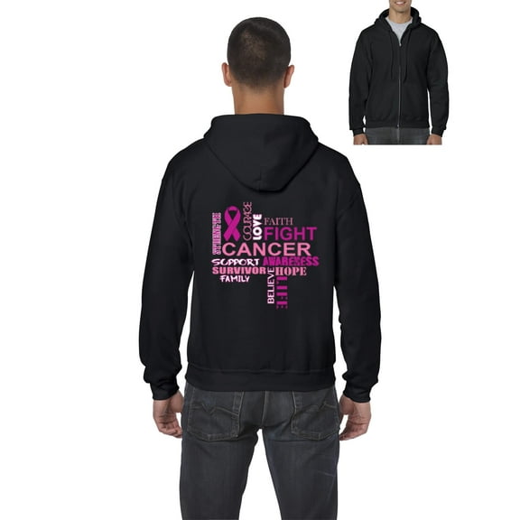 IWPF - Men's Sweatshirt Full-Zip Pullover - Fight Breast Cancer