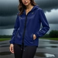 thumbnail image 4 of cocolona Rain Jacket for Women Waterproof Lightweight Zipper Hooded Raincoat Outdoor Hiking Windbreaker Jacket, 4 of 6