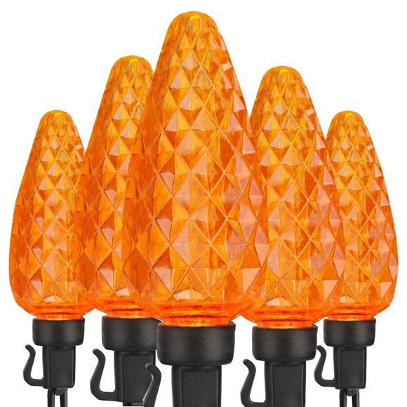 Guirnalda de luces ODEETRONIC 10 metros 50 LED Naranja C9 120V Impermeable