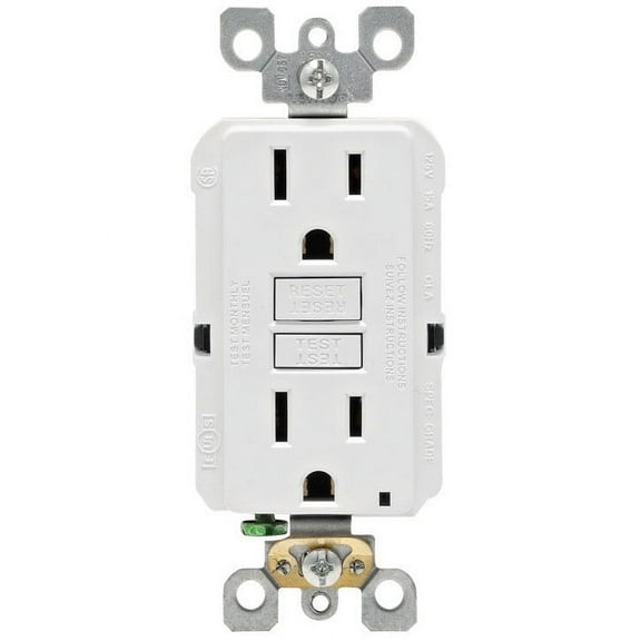 1PC Leviton Leviton GFNT1-0KW GFCI Receptacle, 15 Amp, 125 Volt, White
