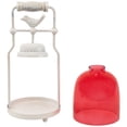 thumbnail image 5 of Northlight Avian Bird Antique-Style Glass Candle Lantern - 11.75" - Red and White, 5 of 9