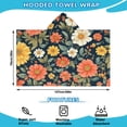 thumbnail image 2 of Pioneer Flower Floral Print Pattern Hooded Bath Towel，50"x30" for Ages 3 To 12 Kids, Quick Dry Lightweight Soft Microfiber Hood Beach Towel Cover Up for Kids, 2 of 7