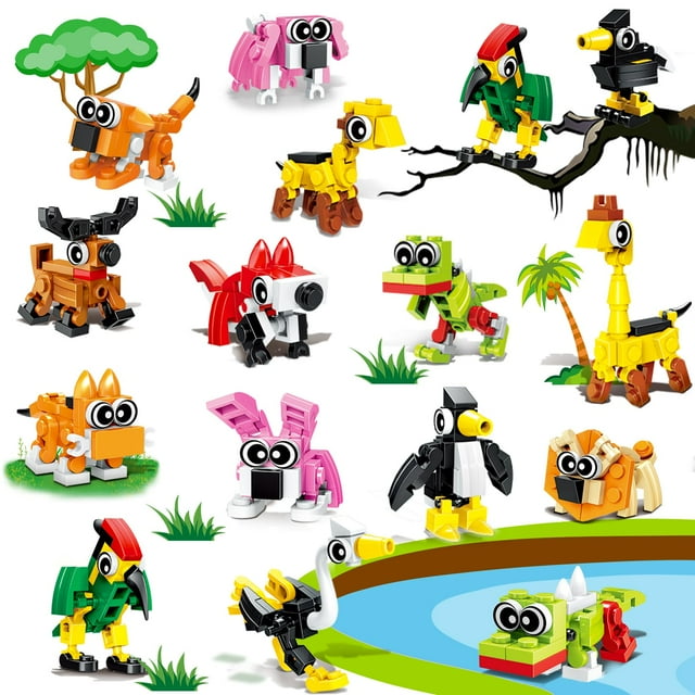 Basytodio 30 piezas de bloques de construcción mini de animales
