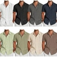 thumbnail image 3 of Men's Cuba Guayabera Exquisite Hollow Embroidered Button Front Shirt, Short Sleeve Button Down Shirts for Men, 3 of 7