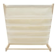 Miumaeov 6 Tiers Kids Book Rack Storage Bookshelf, 29.5x11.8x31.1inch Wooden Bookcase Children Book&Magazine Shelf Rack Organizer with 6 Canvas Shelves for Playroom and Children’s Room