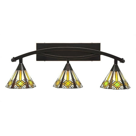 Hampton Vanity - 3-Light Bath Vanity Black Copper Finish with 7