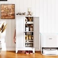 thumbnail image 2 of IKIMI 47"H Metal Storage Cabinet with 2 Doors and 3 Adjustable Shelves, Steel Pantry Storage Cabinet for Kitchen, Garage, Home Office, White, 2 of 10