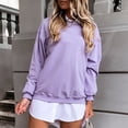 thumbnail image 2 of Pompotops Sweat-Shirt Quotidien à Col Rond pour Femmes Manches Longues Décontracté Ample, 2 of 9