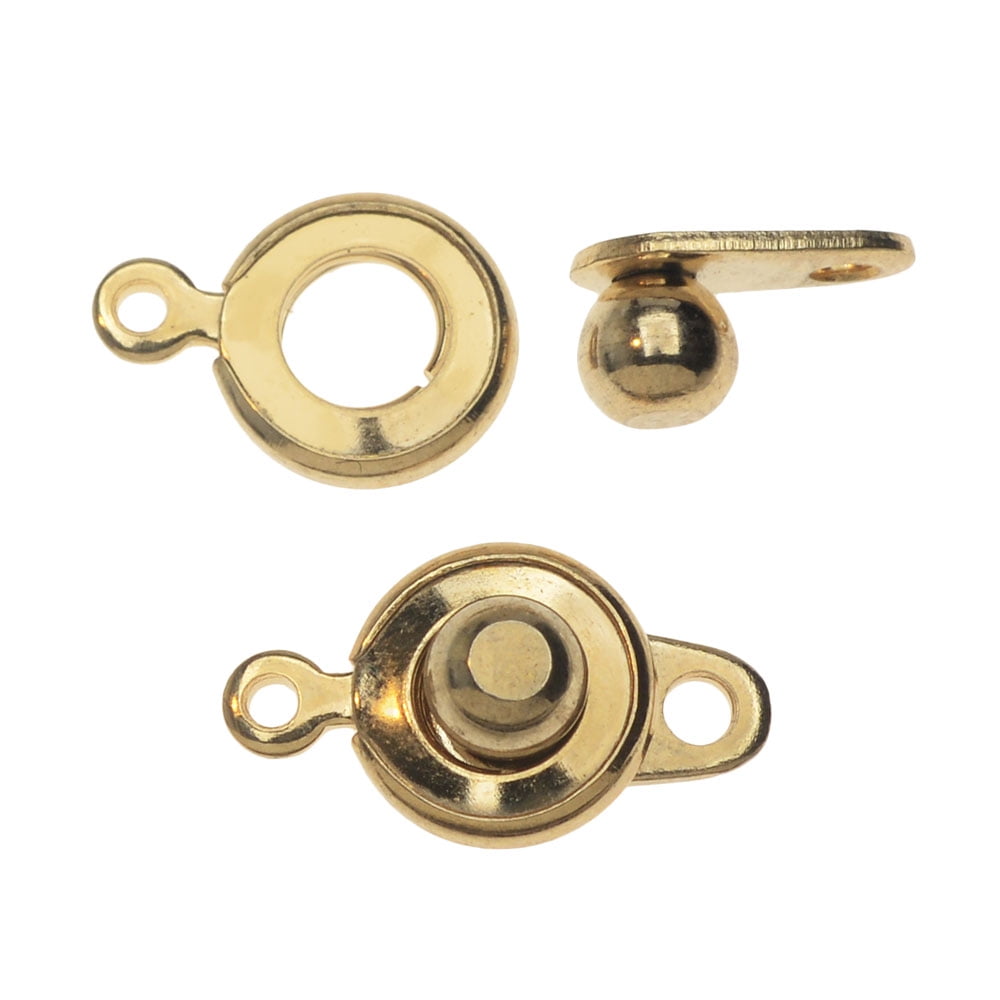Ball and Socket Clasps, Round 12.5mm, 2 Sets, Gold Plated - Walmart.com