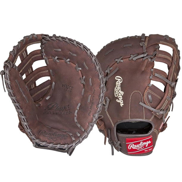 Guante de béisbol de primera base Rawlings, preferido para jugadores de 12.5 pulgadas