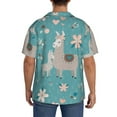 thumbnail image 5 of Sigee Teal Mama Llama Print Men's Shirts Casual Button Down Short Sleeve Summer Beach Shirt Hawaiian Vacation Shirts Tee Shirt-4X-Large, 5 of 7