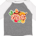thumbnail image 4 of Inktastic Fiesta with Sombrero Taco Cactus Lime Red Pepper and Guitar in Background Boys or Girls Long Sleeve Baby Bodysuit, 4 of 5