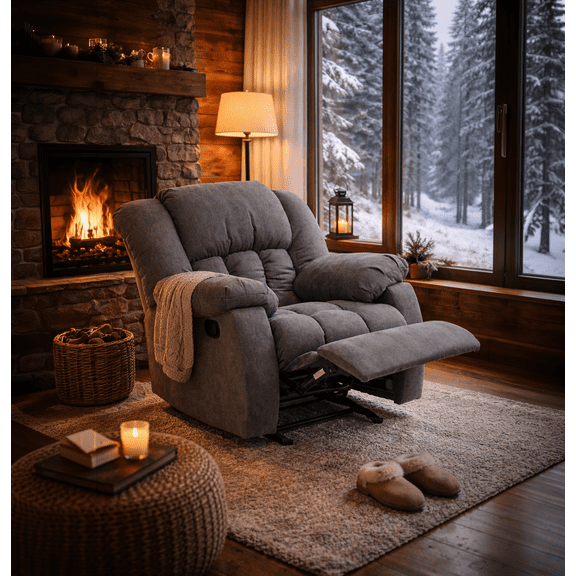 Reclinable Mecedora srtb-220 greco con palanca lateral, Atlas del Descanso color gris