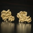 thumbnail image 2 of Men's 14k Yellow Gold Plated 925 Sterling Silver Retro 90's Hip Hop Hypoallergenic Ear Ring Textured Solid Gold Nugget Stud Screw Back Earrings, 2 of 6