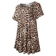 thumbnail image 6 of VEPKUL Plus Size Blouse for Women Short Sleeve Casual Shirt Tunic Tops Down Neck T-Shirt Loose Shirt A-Leopard08_4X, 6 of 9