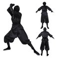 thumbnail image 2 of Ropa de cosplay de ninja unisex para Halloween, disfraz de fantasía samurái para adultos, uniforme con capucha negro con todo incluido, ropa para fiesta de carnaval, 2 of 5