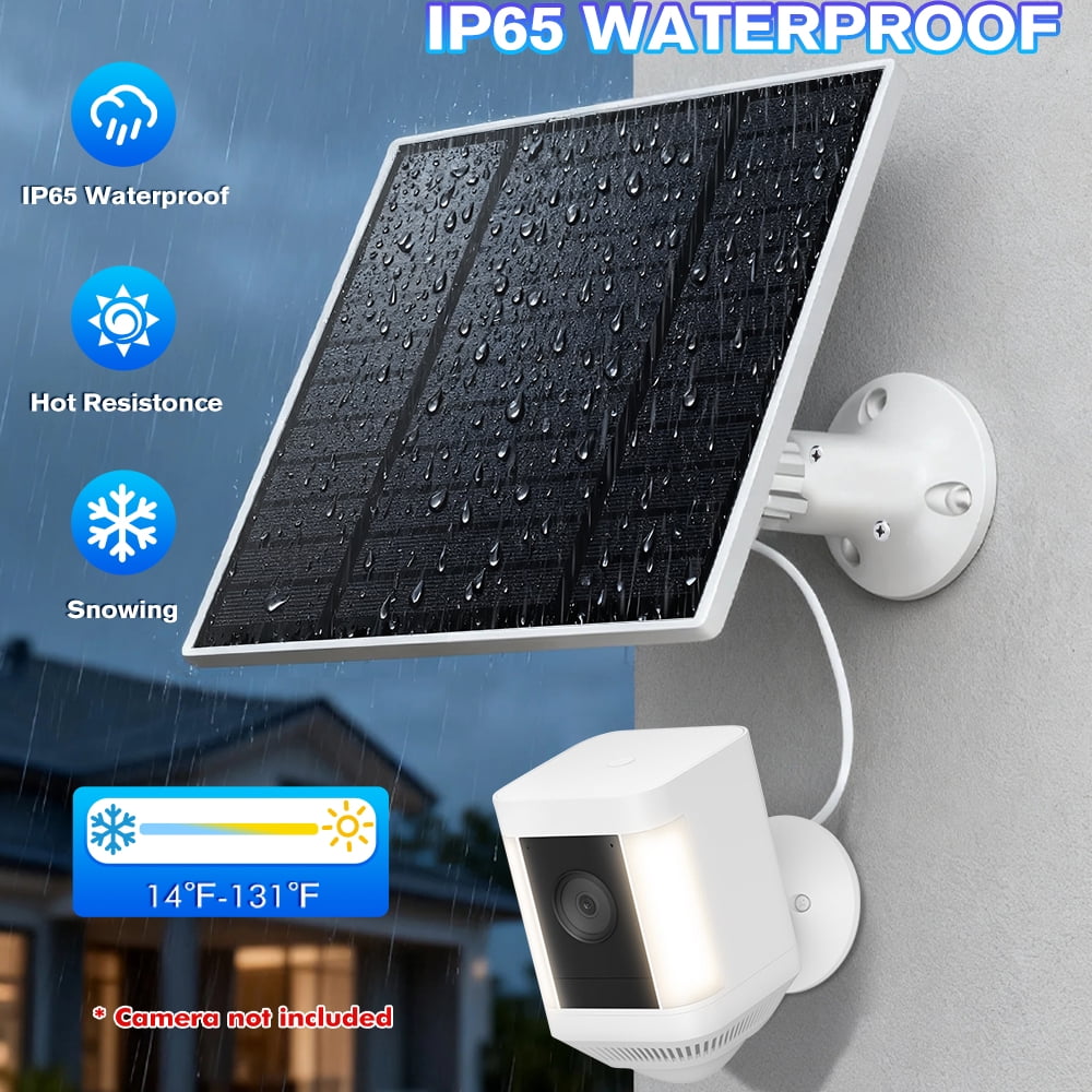 Outdoor 5.7V Solar Panel Charger Monocrystalline PET Micro USB Type C DC Kit with Bracket and Installation Screws