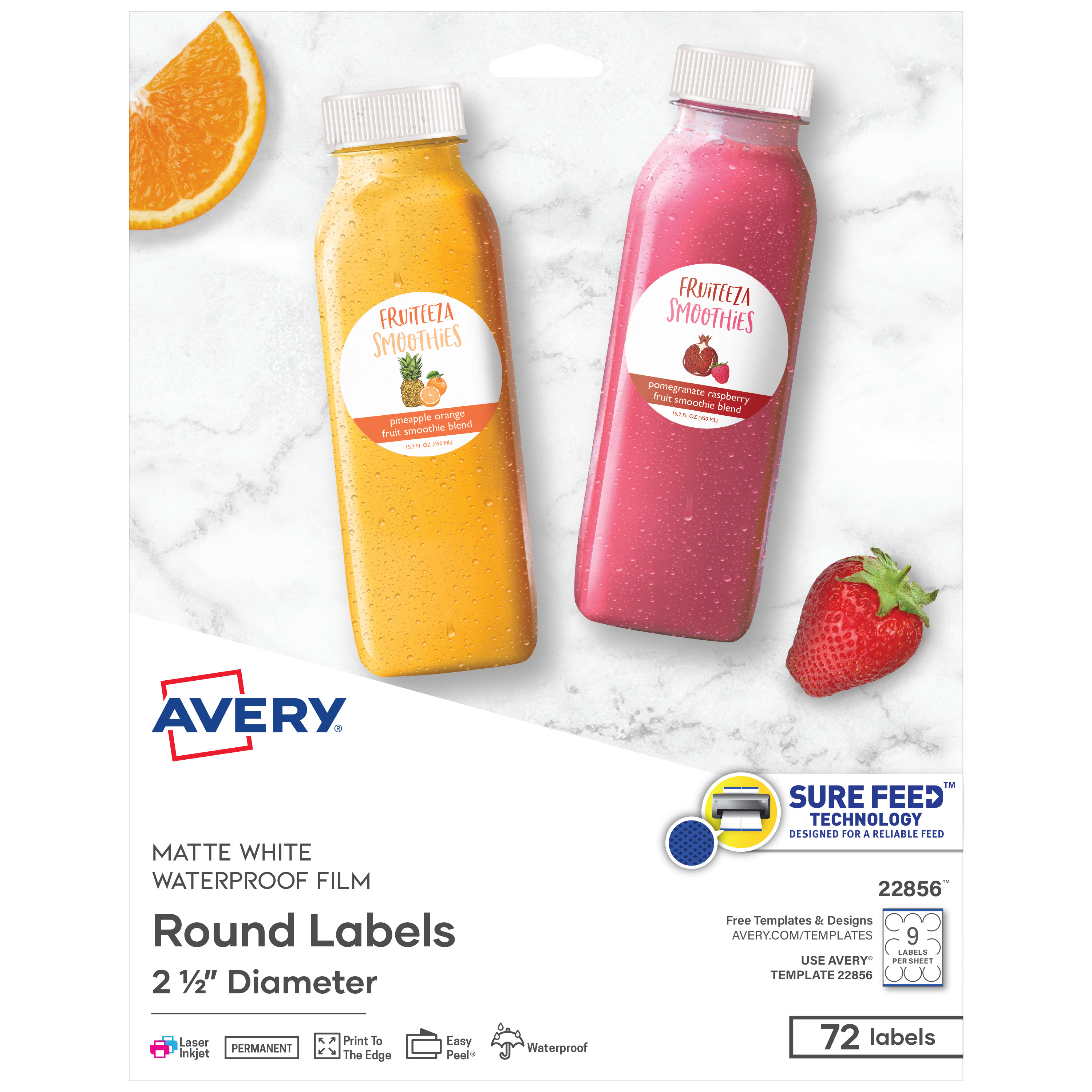 Avery Waterproof Round Labels 2 5 White 72 Labels 22856 Walmart Avery Waterproof Round Labels 2 5 White 72 Labels 22856 Walmart