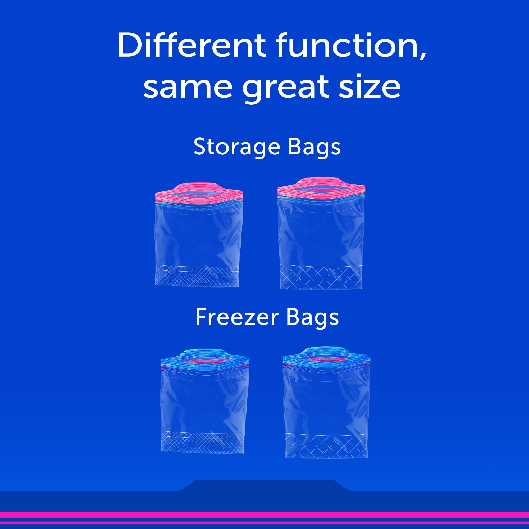 (2 pack) Ziploc Brand Freezer Food Storage Bags, School Supplies, Grip 'n Seal Technology, Zipper, Gallon, 20 Count