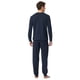 thumbnail image 3 of SCHIESSER Pijama de hombre, largo - Comfort Essentials, algodón, cuello redondo Azul 4XL (XXXX-Large), 3 of 6