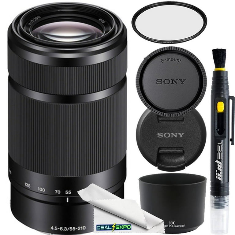 Sony E 55-210mm (SEL55210) F4.5-6.3 OSS Lens for Sony E-Mount Cameras (Black) With UV Filter, Cleaning Pen & CS Microfiber Cleaning Cloth
