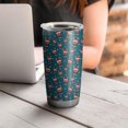 thumbnail image 4 of 20oz Tumblers Dark Blue Christmas Reindeer Pattern Stainless Steel Vacuum Insulated Double Wall Travel Tumbler Cups Mug with Lid and Straw,Cleaning Brush for Cold & Hot Drinks, 4 of 7