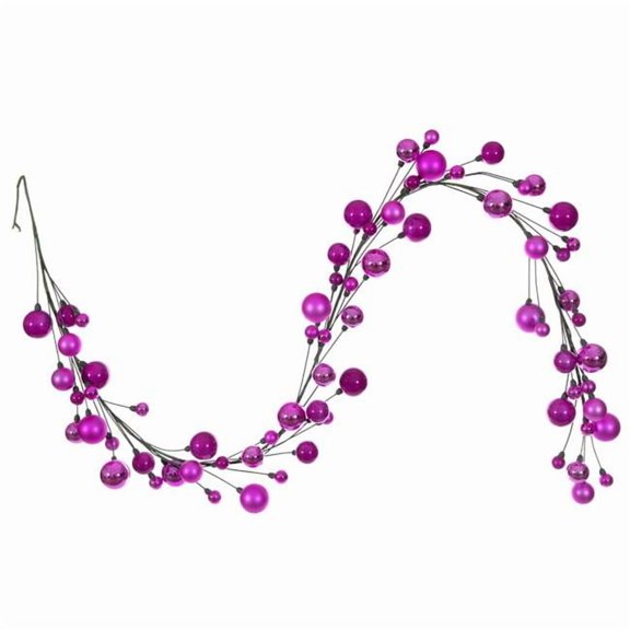 Vickerman N250159 6 ft. Hot Pink Ball Branch Garland - 1-2 in.