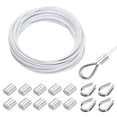 thumbnail image 1 of Uxcell 33FT Stainless Steel Cable Railing Kit, 1/8" Vinyl Coated 7x7 Strand Wire Rope with Loop Sleeves and Thimbles White, 1 of 7