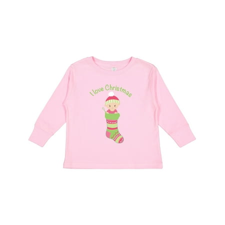 

Inktastic I Love Christmas Gift Toddler Toddler Girl Long Sleeve T-Shirt