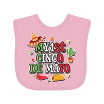 Inktastic My 1st Cinco De Mayo with Sombrero Red Chili Pepper Taco and Cactus Boys or Girls Baby Bib