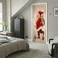thumbnail image 6 of Santa Door CoverStickers, Modern Art 3D Christmas Door Mural Sticker, Peel and Stick Vinyl Refrigerator Cover/Wrap Sticker, Removable Wallpaper,SP-F110,L(45x200cmx2Pcs), 6 of 15