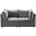 thumbnail image 4 of Meridian Furniture Jacob Modular Sofa with Soft Grey Velvet Upholstery, Grey, 4 of 9