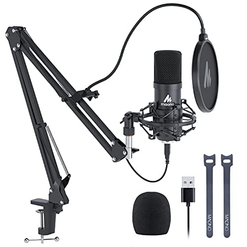 USB Microphone, MAONO 192KHZ/24Bit Plug & Play Computer Podcast Condenser Cardioid Metal Mic with Professional Sound Chipset for Recording, Gaming, Singing, YouTube (AU-A04) - Walmart.com