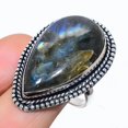 thumbnail image 2 of Natural Labradorite Gemstone Handmade 925 Sterling Silver Ring Size 10, 2 of 2