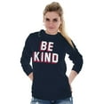 thumbnail image 3 of Be Kind Happy Peace Love Inspiring Plus Size Long Sleeve Graphic Tee Shirt Brisco Brands 3X, 3 of 4