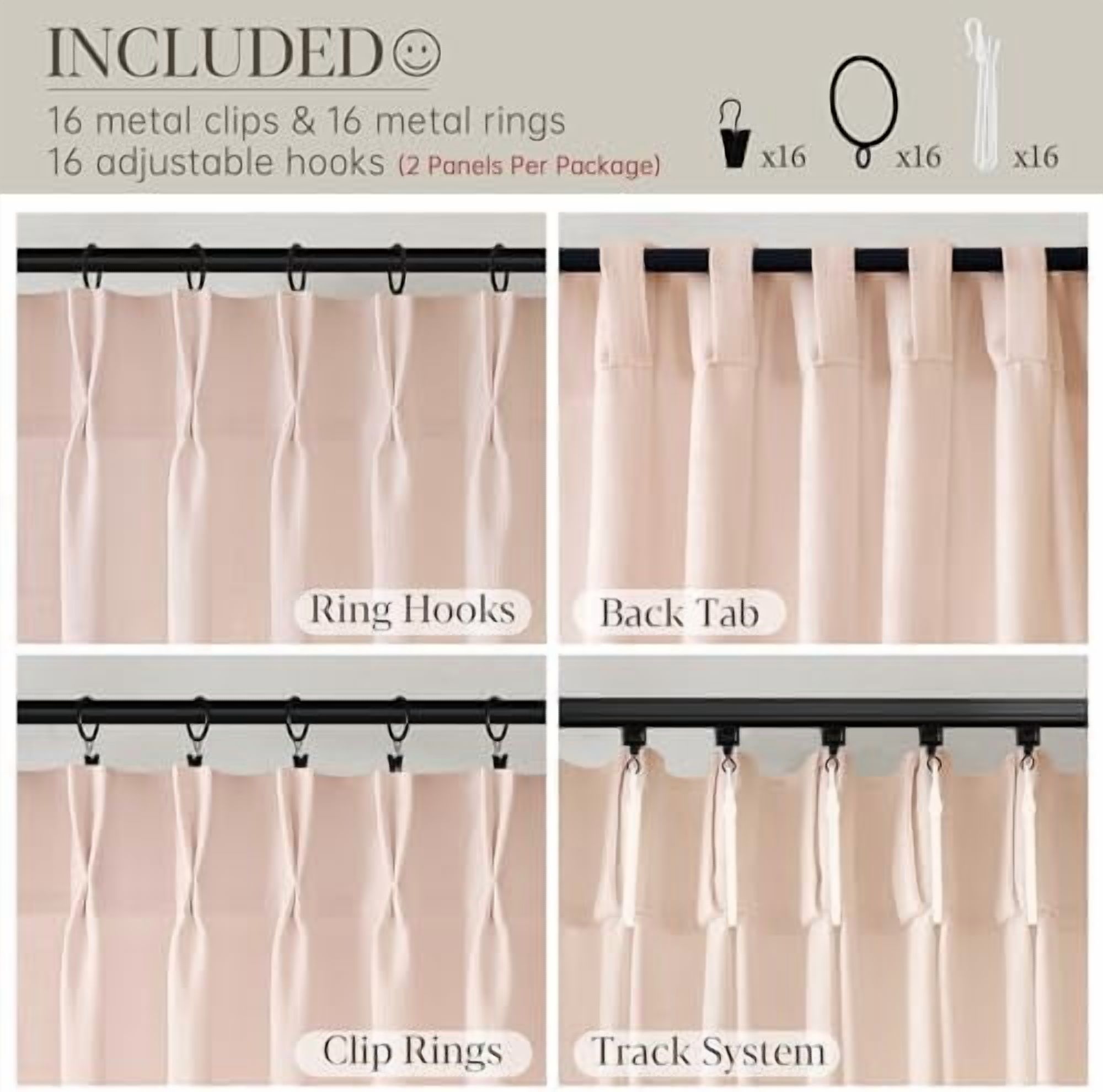 Light Pink Linen Curtains Pinch Pleated 90 Inch Length 2 Panels for Nursery Baby Girls Bedroom Semi Sheer Light Filtering Pleated Linen Curtains for Living Room Bedroom Dusty Blush Pink