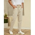 thumbnail image 5 of ZHENWEI Mens Cotton Linen Drawstring Pants Elastic Waist Casual Jogger Yoga Pants Lightweight Summer Pants, 5 of 6