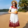 thumbnail image 4 of Vsdgher Winter Christmas Snowflake for Womens Summer 2025 Casual Midi Maxi Dresses Lightweight Short Sleeve Round Neck Beach Dress -X-Large, 4 of 7