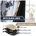 thumbnail image 5 of H.VERSAILTEX 100% Blackout Curtains Cattleya Floral Printed Drapes Leah Floral Thermal Bedroom Curtains for Living room with Black Liner 2 Panels,52" x 96",Navy/Taupe, 5 of 6