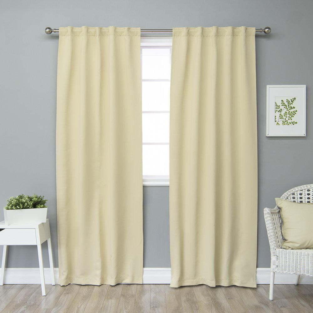 Quality Home Basic Thermal Blackout Curtains - Back Tab/Rod Pocket