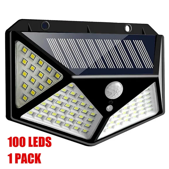 PURELY- Solar Powered 100 Led Lights Pir Motion Sensor Outdoor Security Lamp Wall Garden